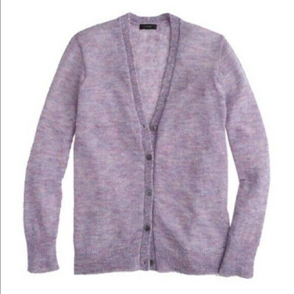 J. Crew Women's Mohair Boyfriend Cardigan Sweater Lavender Purple Size Small